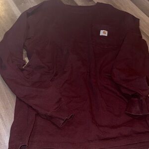 Carhartt Men's Burgundy Long Sleeve Tee